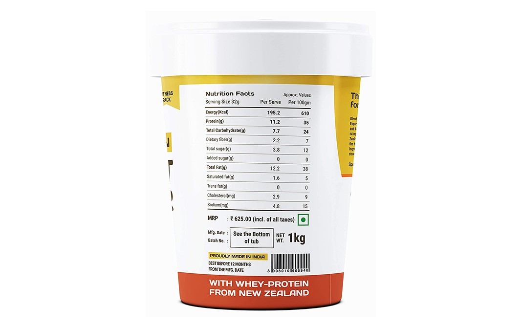 Pintola High Protein Peanut Butter Crunchy Organic Jaggery   Jar  1 kilogram